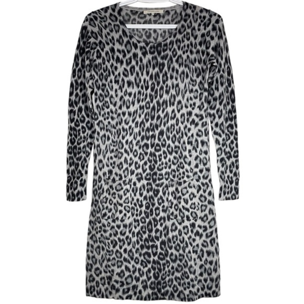 Gerard Darel Leopard Print Knitted 100% Wool Dress size 1